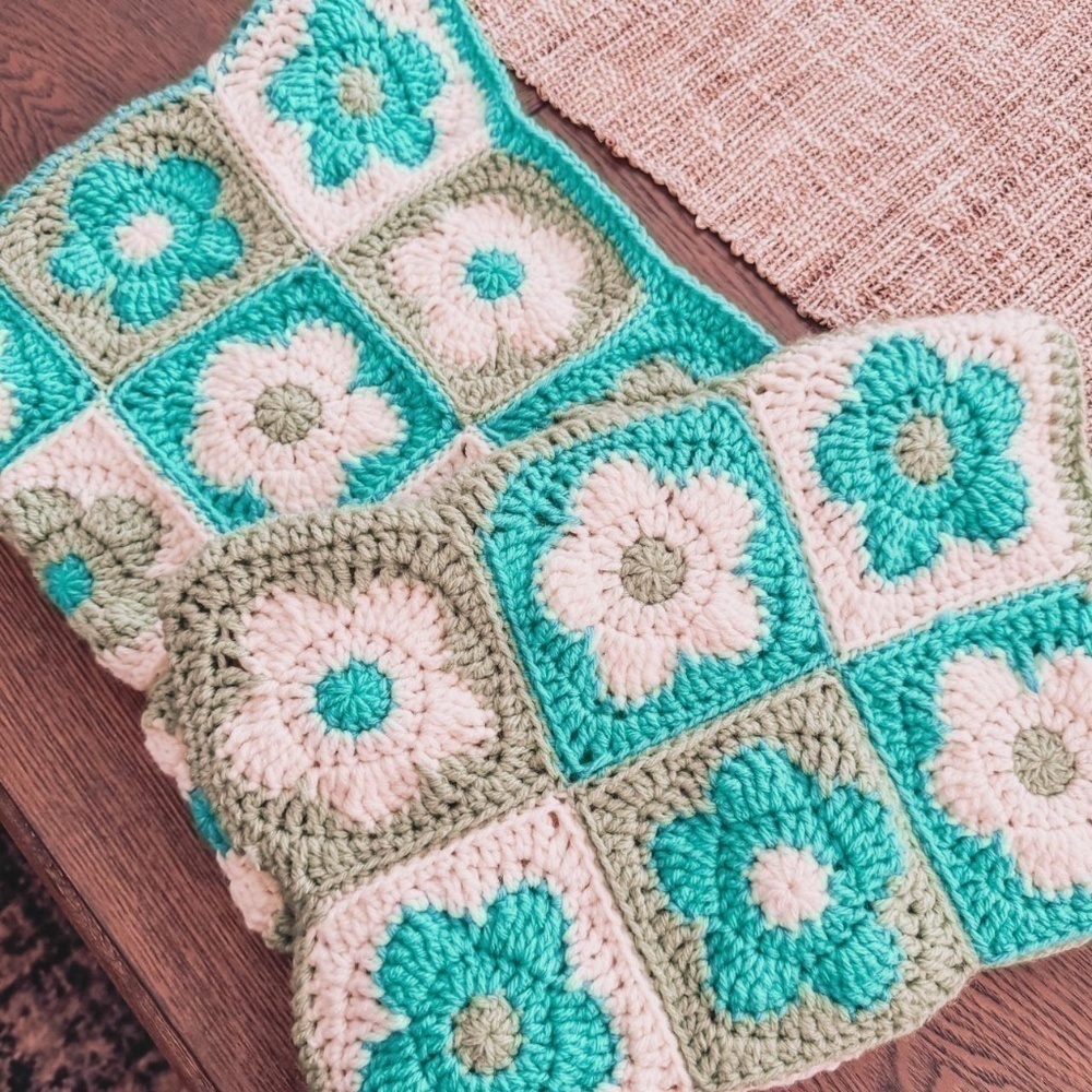 Flower Crochet Computer Laptop Sleeve Case